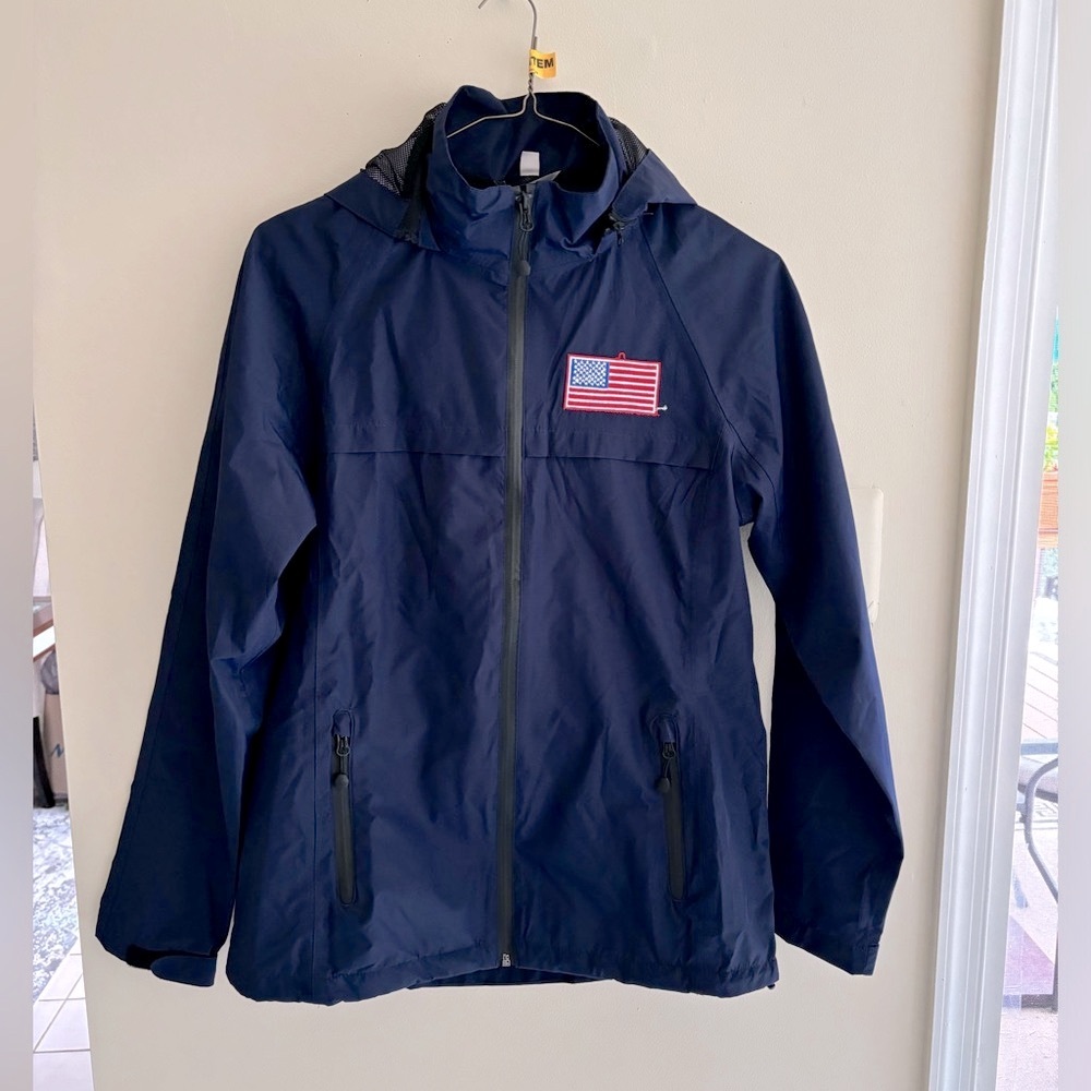 Rain coat - port Authority Out doorLightweight with American flag Windproof W…